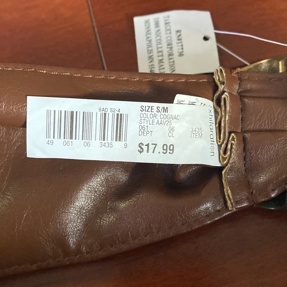 Xhileration dark brown wide faux leather belt